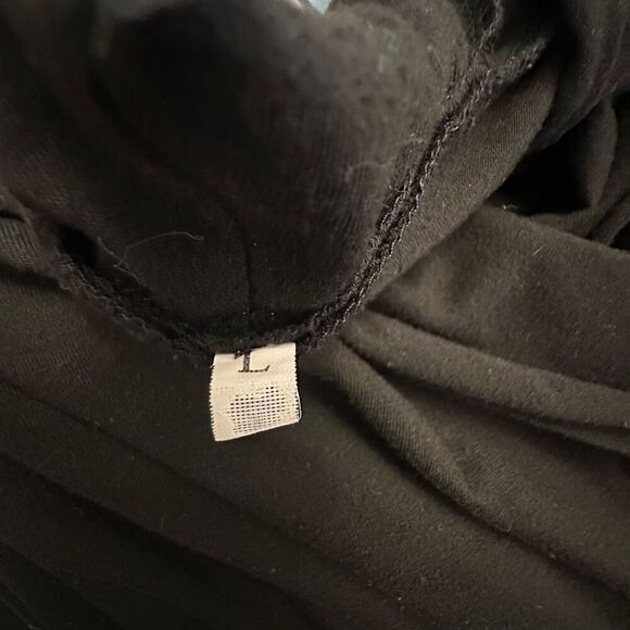 Nordstrom Rack Draped Wrap Asymmetrical Pullover Blouse Black Large - Picture 4 of 4